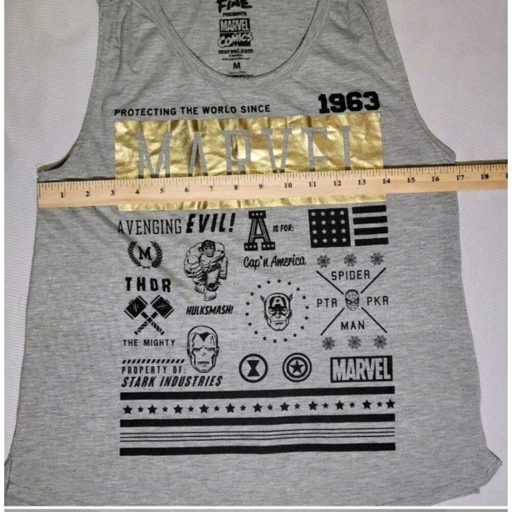 Mighty Fine Marvel Comics Womens Medium Tank Top Gray - Picture 4 of 5